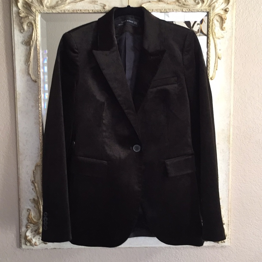 Zara Woman blazer. Smokey black corduroy. Size XS - Picture 1 of 4
